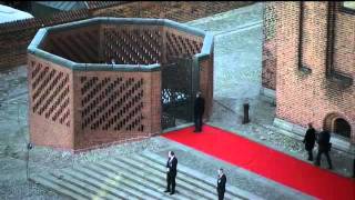 Queen Margrethe II of Denmark and family visit Grave at Roskilde Cathedral [upl. by Odel804]