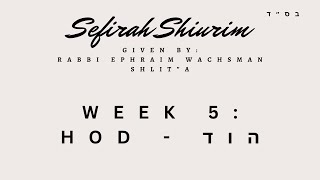 Rabbi Ephraim Wachsman  Sefirah Shiurim  Week 5  Hod [upl. by Leimad]