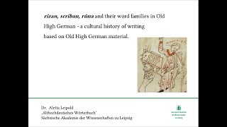 Old High German Words for Writing Topics in German Historical Linguistics 5 Aletta Leipold [upl. by Nappy]