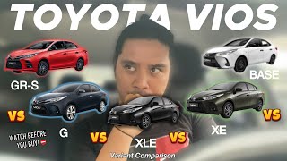 Toyota Vios Variants WHAT’S THE DIFFERENCE  Don’t CHOOSE Wrong ⛔️ [upl. by Kunz]