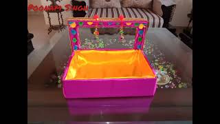 Gift hamper box making at home  khali dabbe se banaye sundar gift box l Poonam Singh DIY [upl. by Dorothee517]