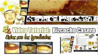 Recetas de Bizcochos  Ingredientes para hacer un Bizcocho  Receta de Bizcocho Casero de Límón [upl. by Alemat]