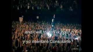 Coldplay  Fix you lyrics españolinglés [upl. by Yelehsa240]