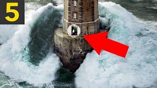 Top 5 WAVES VS LIGHTHOUSES [upl. by Anirbas30]