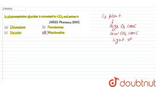 In photorespiration glycolate is converted to CO2 and serine in [upl. by Airdnazxela]