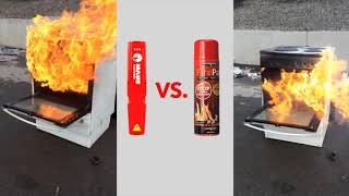 Vergleich MAUS Xtin Klein Feuerlöscher vs Feuerlöschspray Testsieger [upl. by Irahc]