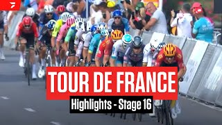 Tour de France 2024 Stage 16 Highlights [upl. by Enimaj]