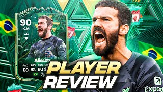 90 WINTER WILDCARD ALISSON SBC PLAYER REVIEW  FC 24 Ultimate Team [upl. by Debora]