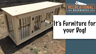 Double Dog Kennel  Build Your Own Wooden Dog Crate Furniture with Easy to Follow Plans [upl. by Atrahc]