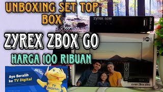 unboxing dan review set top box tv digital zyrex zbox go harga 100 ribuan [upl. by Chaves]