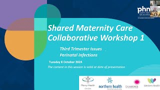 Shared maternity care workshop 1 Third trimester issues and infectious diseases in pregnancy [upl. by Gnut256]