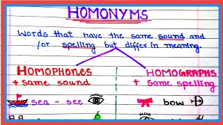 Homonyms in english  Difference Between Homophones Homographs  English Grammer studycorner [upl. by Luapsemaj]