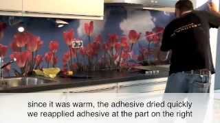 Applying PimpYourKitchen splashback in a kitchen [upl. by Aiciram]