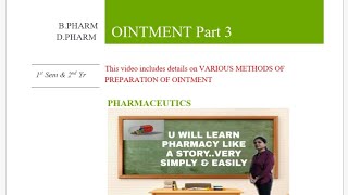 OINTMENT METHODS OF PREPARATION [upl. by Soirtemed]