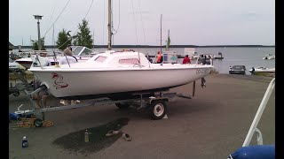 Jollensegeln Jouet 17 Flying Fox Jolle auf dem Geierswalder See nach dem GFK Boot reparieren [upl. by Hull]