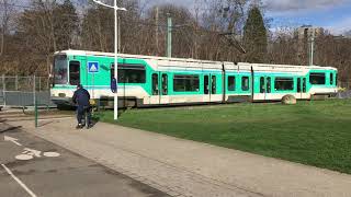 Tramway T1 RATP  Départ dun Alsthom TFS depuis latelier de maintenance et de remisage de Bobigny [upl. by Harrington]