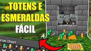 FARM de PILLAGER ESMERALDATOTEM IMORTALIDADE MAIS FÁCIL MINECRAFT BEDROCK 120 MCPEXBOXPS4 [upl. by Eitsym]