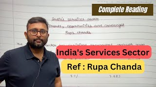 Indian Economy II Indias Services Sector  Rupa Chanda  Complete Reading [upl. by Temp]