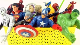 Box of Superheroes  Super hero collection  Spiderman Hulk Superman Captain America [upl. by Diannne]