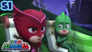 PJ Masks Season 1  Gekko and the Mighty Moon Problem  Double Episode  Cartoon for kids [upl. by Rosenkrantz]