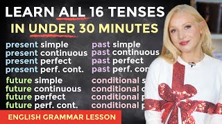 Learn ALL 16 TENSES Easily in under 30 Minutes  Present Past Future Conditional [upl. by Barbee]