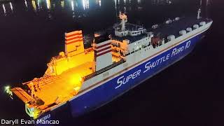 Super Shuttle RoRo 10 at Night  Ship Spotting from the Deck  21 October 2021 [upl. by Mira721]