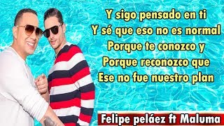 LETRA VIVO PENSANDO EN TI FT FELIPE PELÁEZ [upl. by Tuddor]