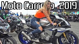 MOTOCARRERO 2019  AMAZING Superbikes in Brazil Loud exhausts amp BURNOUTS [upl. by Oeht624]