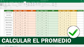 Como sacar promedio en Excel Calcular Promedio [upl. by Erdried]