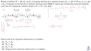 Autómatas a Pila Ejercicio 8 Septiembre 2019 [upl. by Heddy]