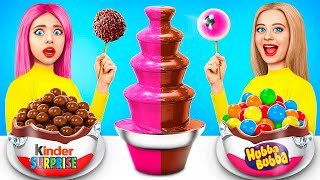 Chocolate Fountain Fondue Challenge  Sweets amp Snacks with Chocolate Cover by RATATA [upl. by Nnor]