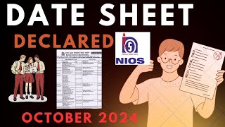 NIOS Datesheet Declared  October session examination 2024nios [upl. by Ruffin]