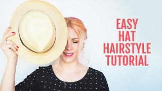 Easy hat hairstyle tutorial [upl. by Constantino]