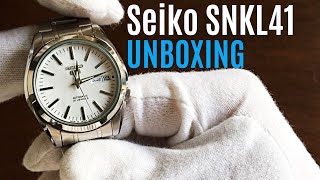 Seiko SNKL41 UNBOXING  Great Automatic Watch For 100 Dollars  Euros [upl. by Matthaus]