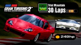 Beating the Vector M12 LM Endurance with 249hp Miata CSpec Gran Turismo 2 [upl. by Ehtylb]