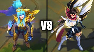 Dawnbringer Vayne vs Sentinel Vayne Skins Comparison League of Legends [upl. by Nanreik635]