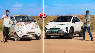 24 Hours in Cheap vs Luxury car 🚘 TATA Nano vs TATA Curvv [upl. by Laamaj]