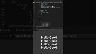 Text typing animation html css htmlcoding webdesign html cssanimation keyframeanimation [upl. by Mouldon29]