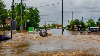 Unleashing the Flow Unclogging a Flash Flood Street Drain [upl. by Deegan]