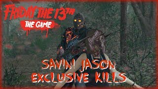 Friday The 13th The Game  All Savini Jason Kills [upl. by Rosecan]