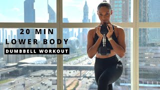 20 Min Lower Body Workout with Dumbbells Build muscle amp strength 🔥 [upl. by Ymmit]