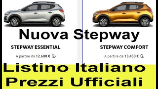 Listino Prezzi Italiano Nuova Dacia Sandero e Stepway [upl. by Desmund]