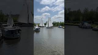 The marker at Ludham Bridge Three Rivers Race shorts threeriversrace boating sailing [upl. by Athalie]