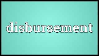 Disbursement Meaning [upl. by Eeldarb]