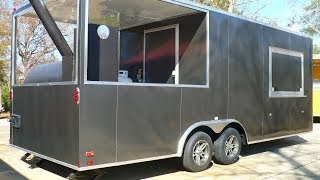 Charcoal Grey BBQ Porch Concession Trailer SOLD [upl. by Sualakcin]