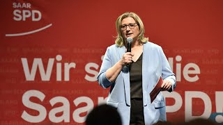 SPDWahlsiegerin Rehlinger quotDas Saarland hat Rot gewähltquot  AFP [upl. by Anitnatsnoc]