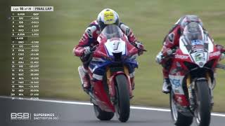 2024 Bennetts British Superbikes Snetterton Race 3 final lap [upl. by Ahselyt]