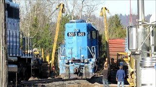 Hulcher Services Rescues Escanaba amp Lake Superior Derailed Locomotive  Jason Asselin [upl. by Menken]