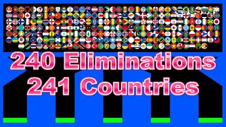 240 times eliminations amp 241 countries marble race in Algodoo  Marble Factory [upl. by Kaz787]