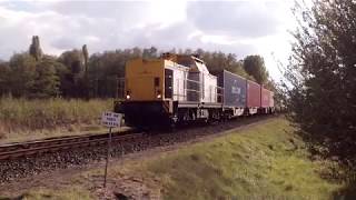 Omgeleide Blerick Shuttle Container Trein op de Maaslijn te Venlo Zuid NL 2642017 [upl. by Leribag]